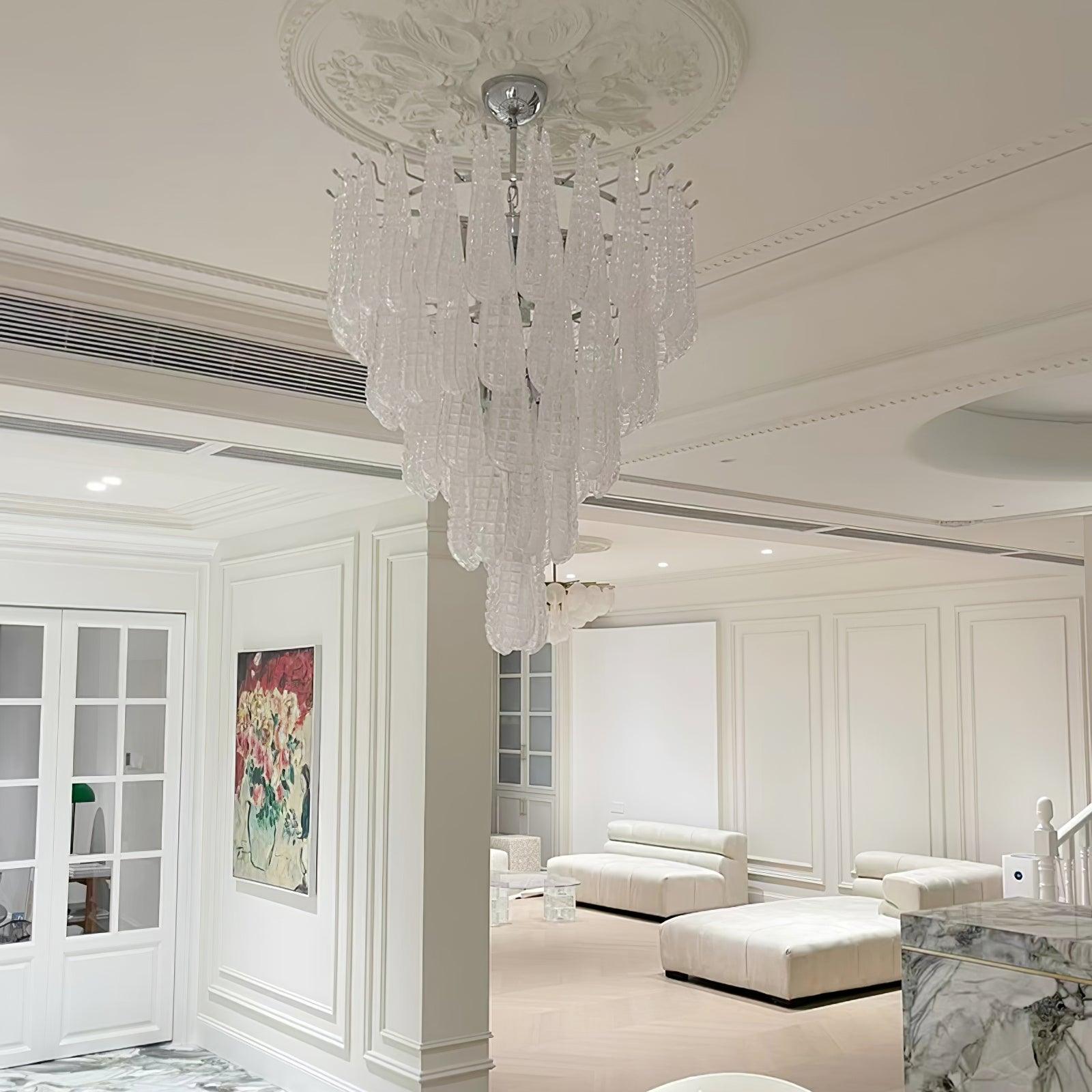 Zemaryra Glass Chandelier-Neutral Decor