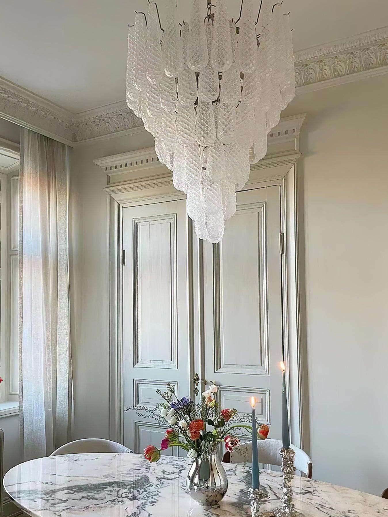 Zemaryra Glass Chandelier-Neutral Decor