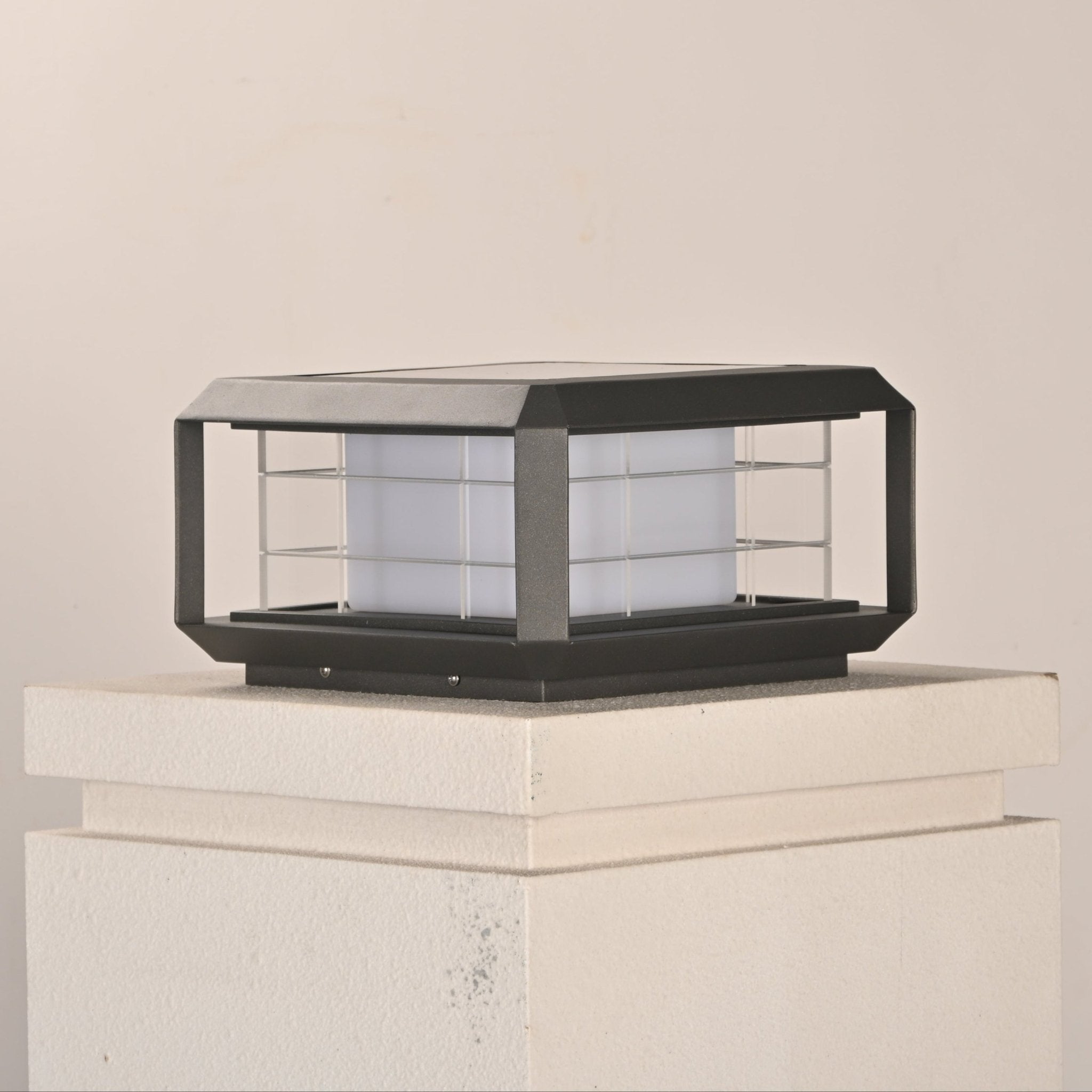 Grid Guard Solar Lantern Outdoor Lamp-Neutral Decor