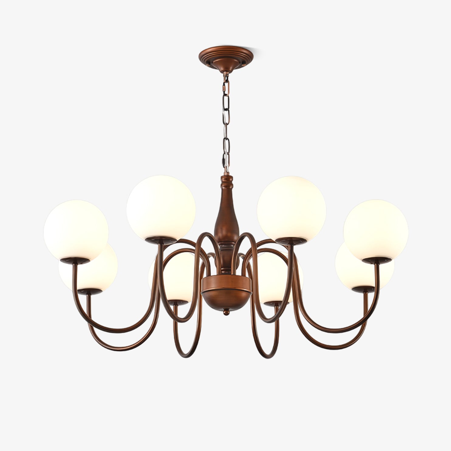 Grelor Chandelier Copper & Glass Grove Ball-Neutral Decor