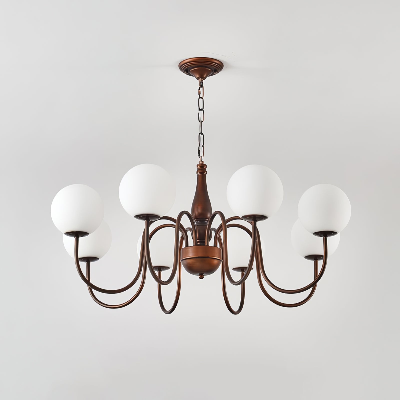 Grelor Chandelier Copper & Glass Grove Ball-Neutral Decor