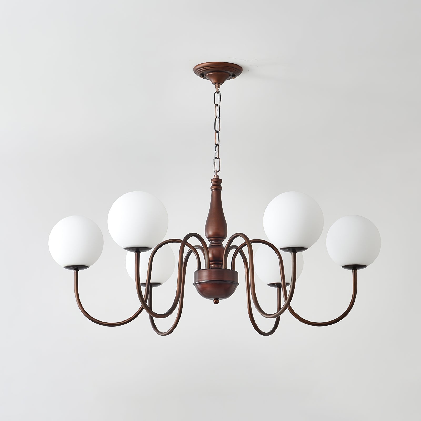 Grelor Chandelier Copper & Glass Grove Ball-Neutral Decor