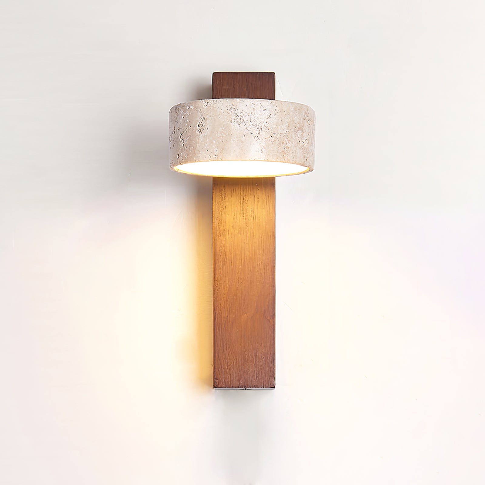 Crinel Cylinder-Stack Travertine Wall Light-Neutral Decor