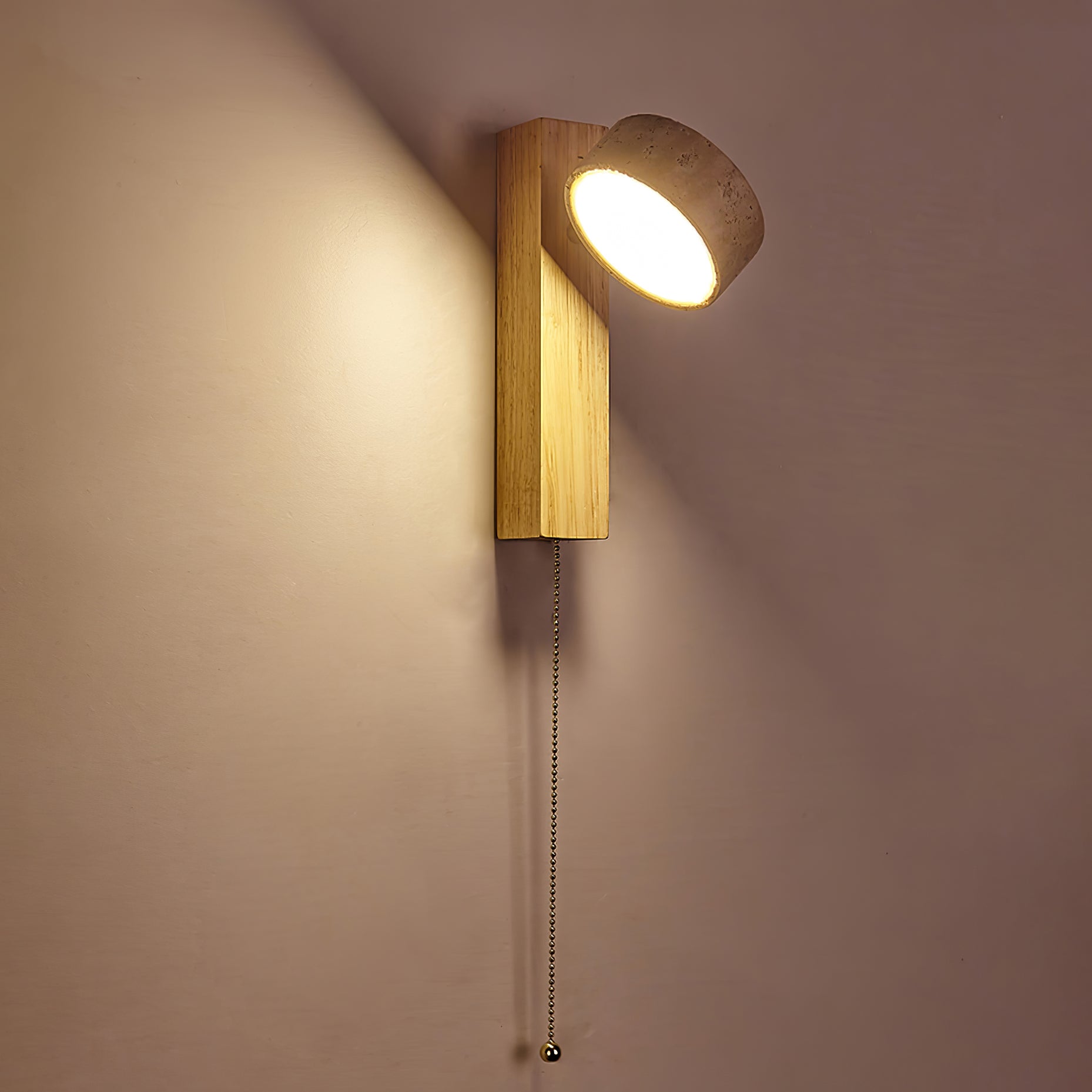 Crinel Cylinder-Stack Travertine Wall Light-Neutral Decor