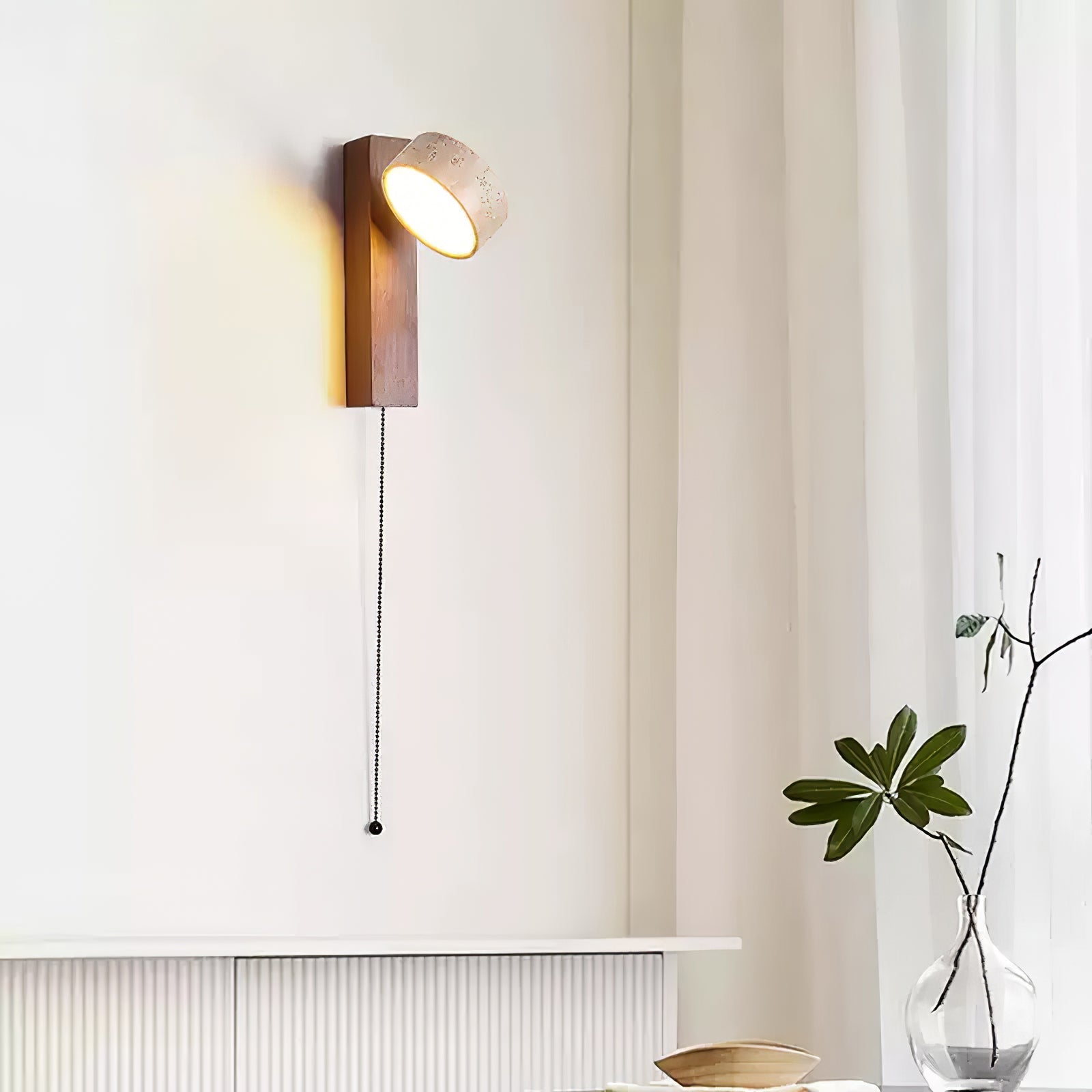 Crinel Cylinder-Stack Travertine Wall Light-Neutral Decor