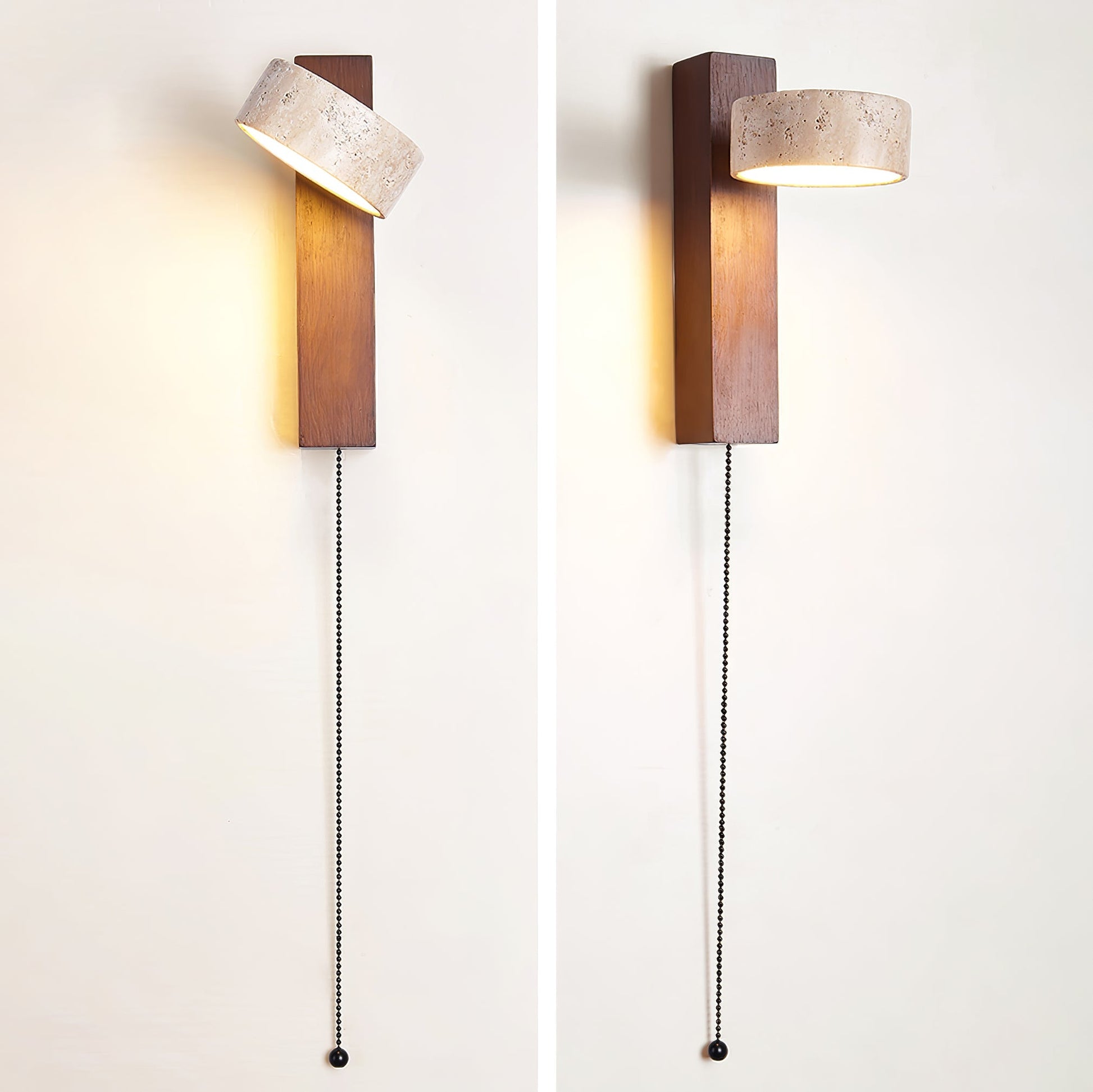 Crinel Cylinder-Stack Travertine Wall Light-Neutral Decor