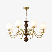 Vivena Chandelier Brass Wood Rustic Vintage-Neutral Decor
