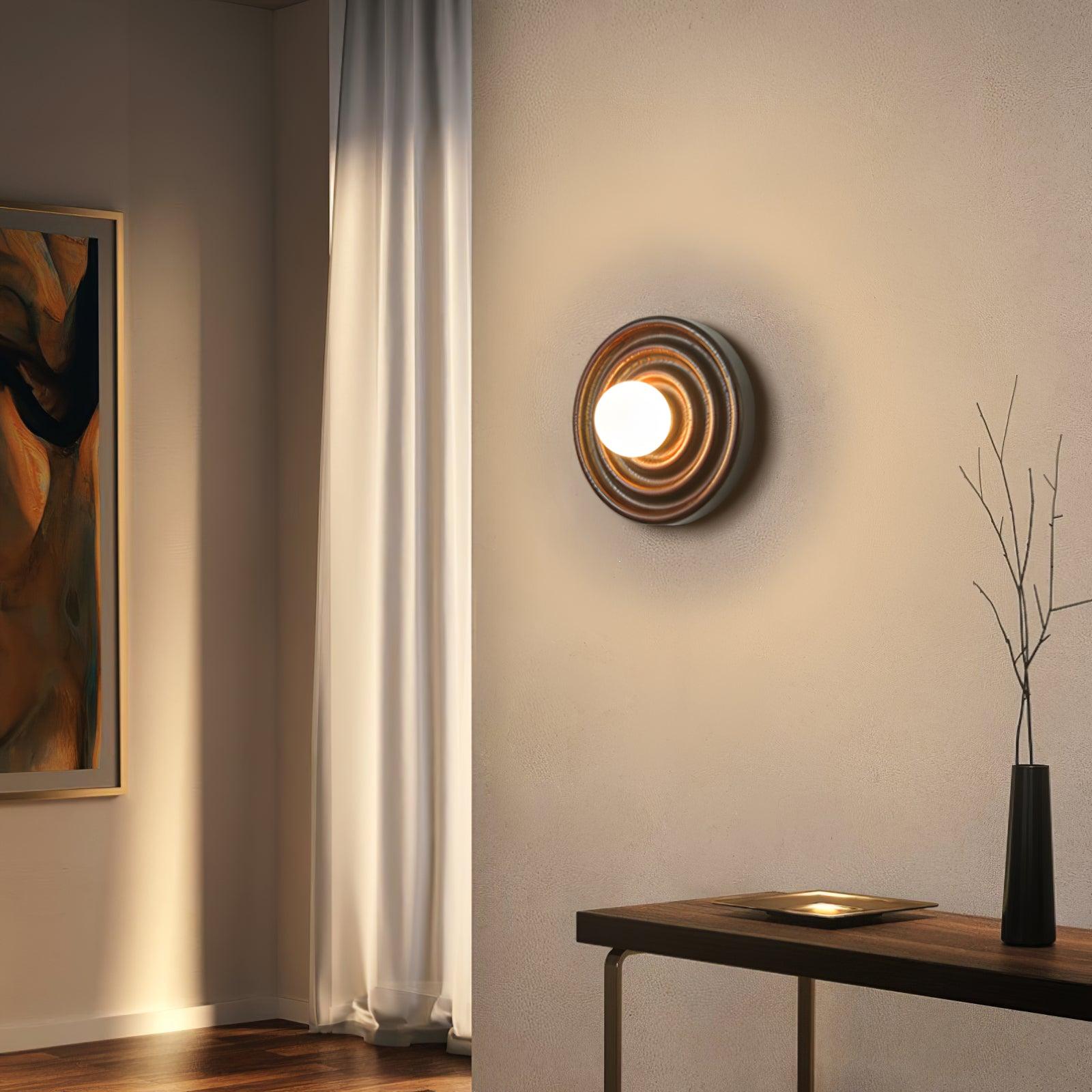 Liora Wall Lamp Ripple with Ash Wood Body and Glass Globe Shade-Neutral Decor