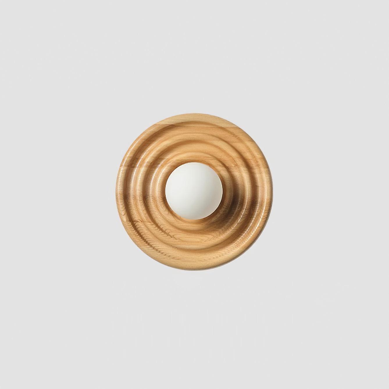 Liora Wall Lamp Ripple with Ash Wood Body and Glass Globe Shade-Neutral Decor