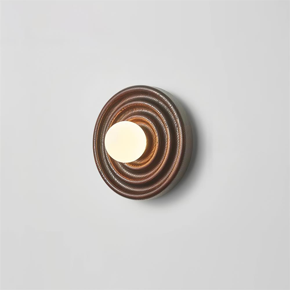 Liora Wall Lamp Ripple with Ash Wood Body and Glass Globe Shade-Neutral Decor