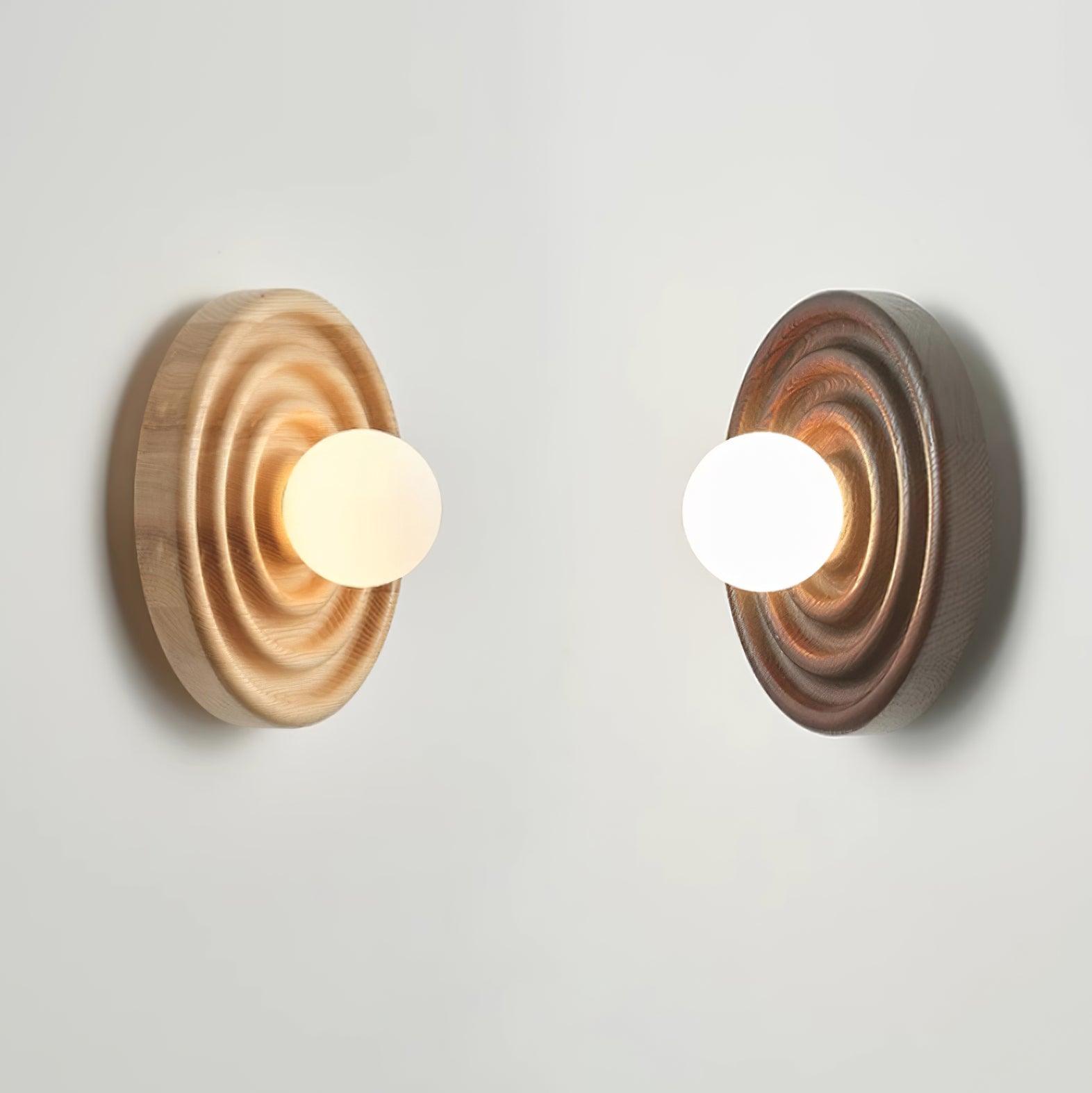 Liora Wall Lamp Ripple with Ash Wood Body and Glass Globe Shade-Neutral Decor