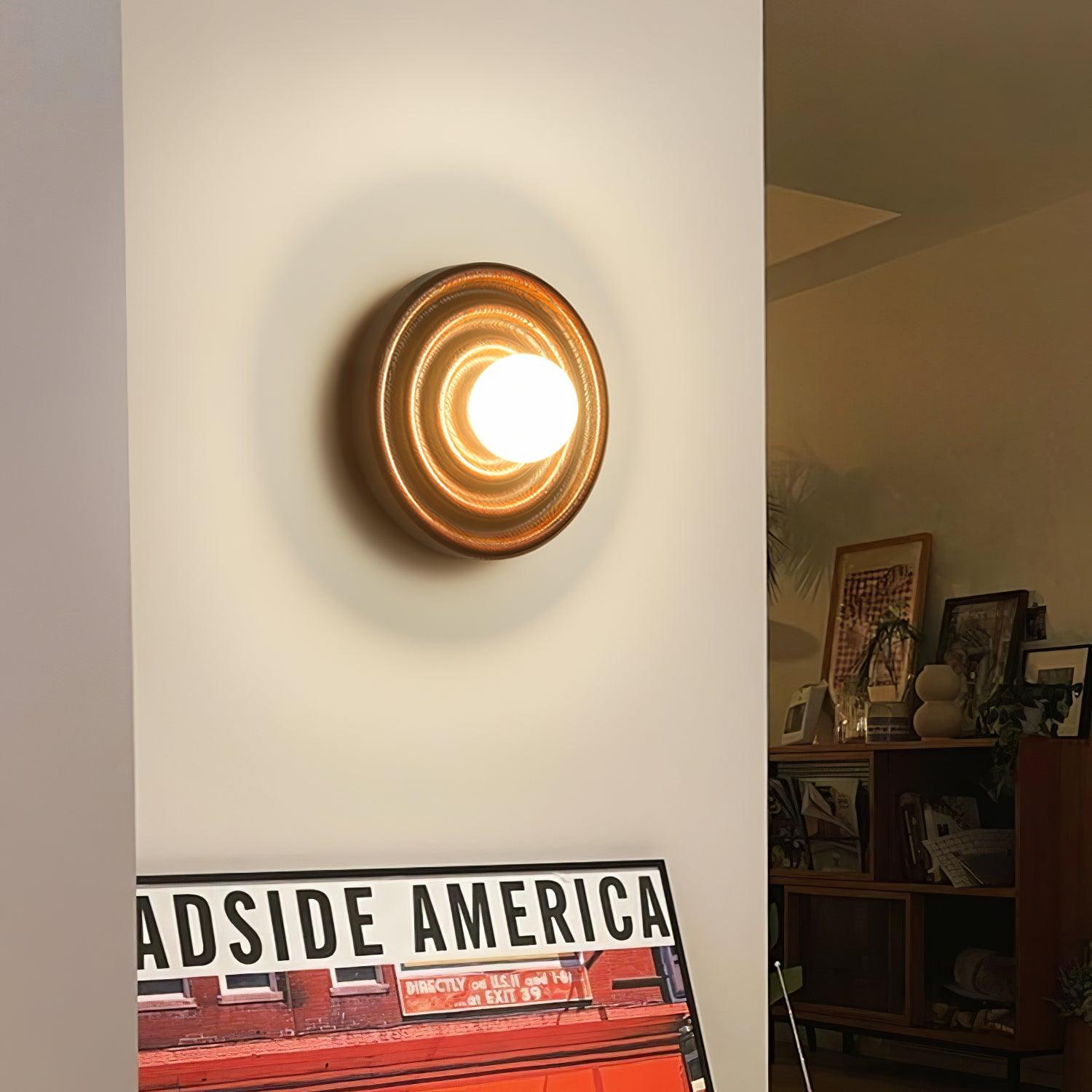 Liora Wall Lamp Ripple with Ash Wood Body and Glass Globe Shade-Neutral Decor
