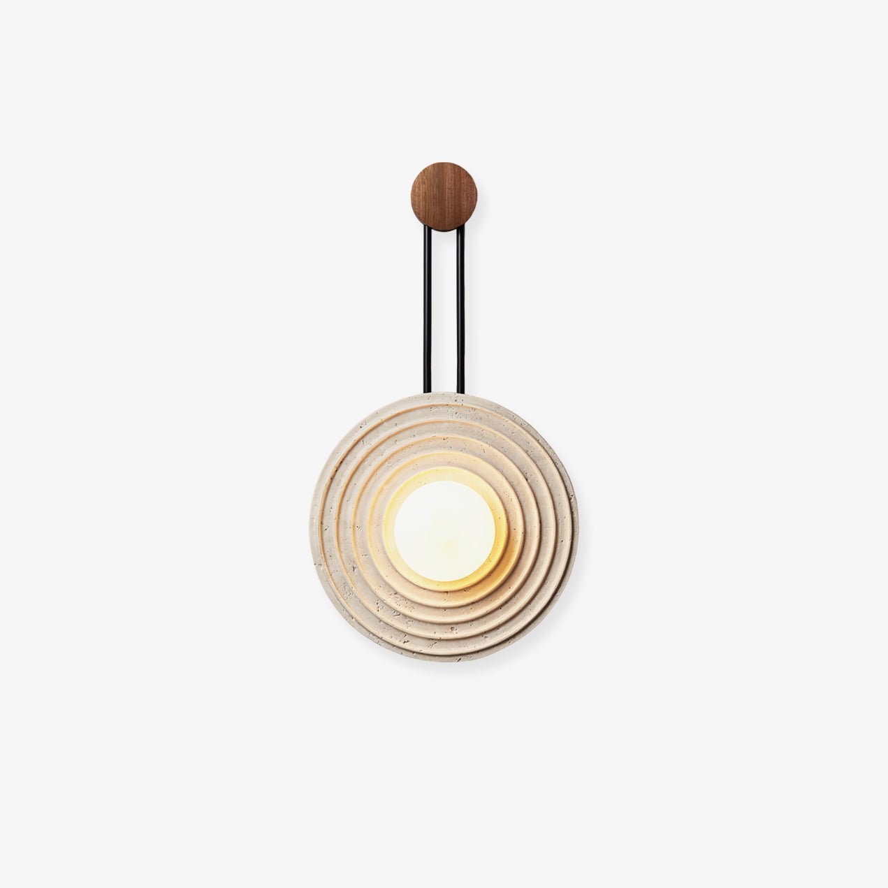 Isoror Spiral-Ring Travertine Wall Light-Neutral Decor