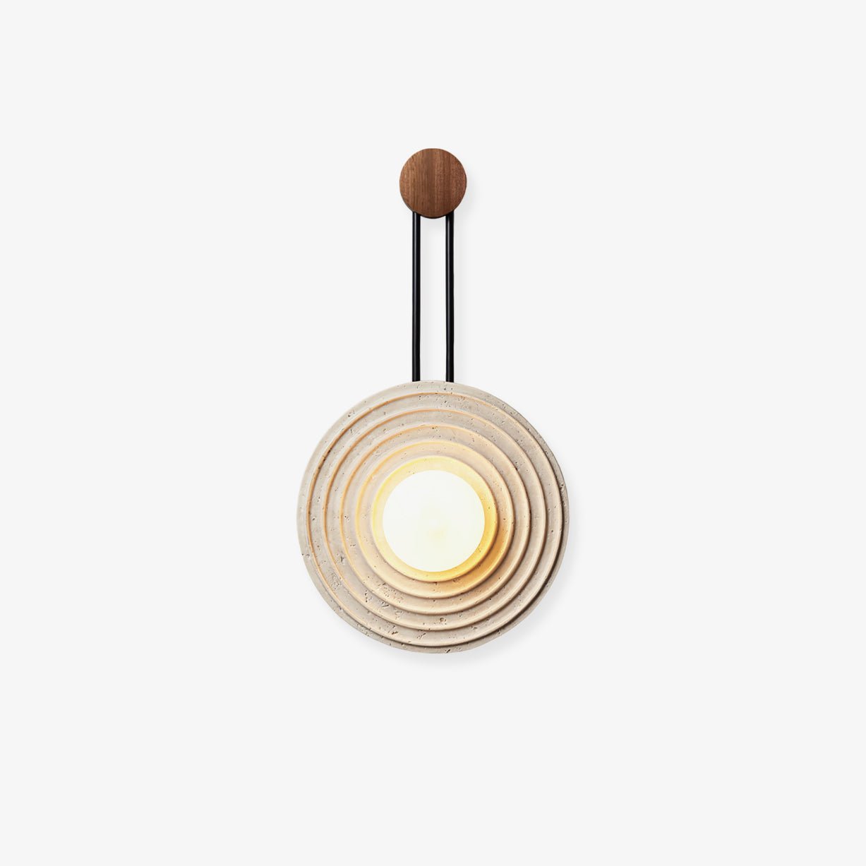 Isoror Spiral-Ring Travertine Wall Light-Neutral Decor