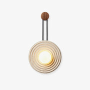 Isoror Spiral-Ring Travertine Wall Light-Neutral Decor