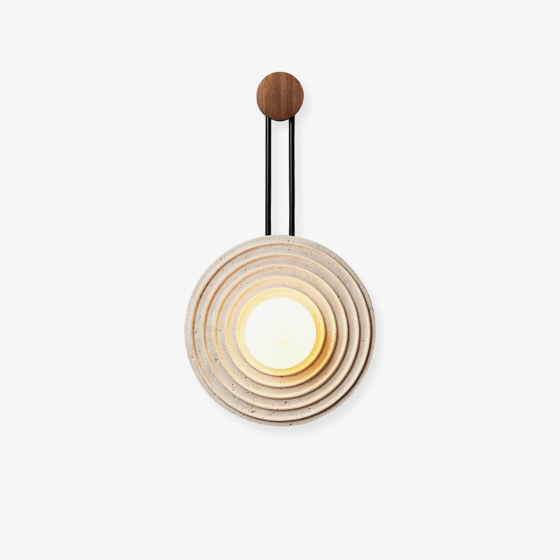 Isoror Spiral-Ring Travertine Wall Light-Neutral Decor