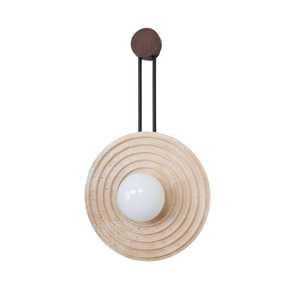 Isoror Spiral-Ring Travertine Wall Light-Neutral Decor