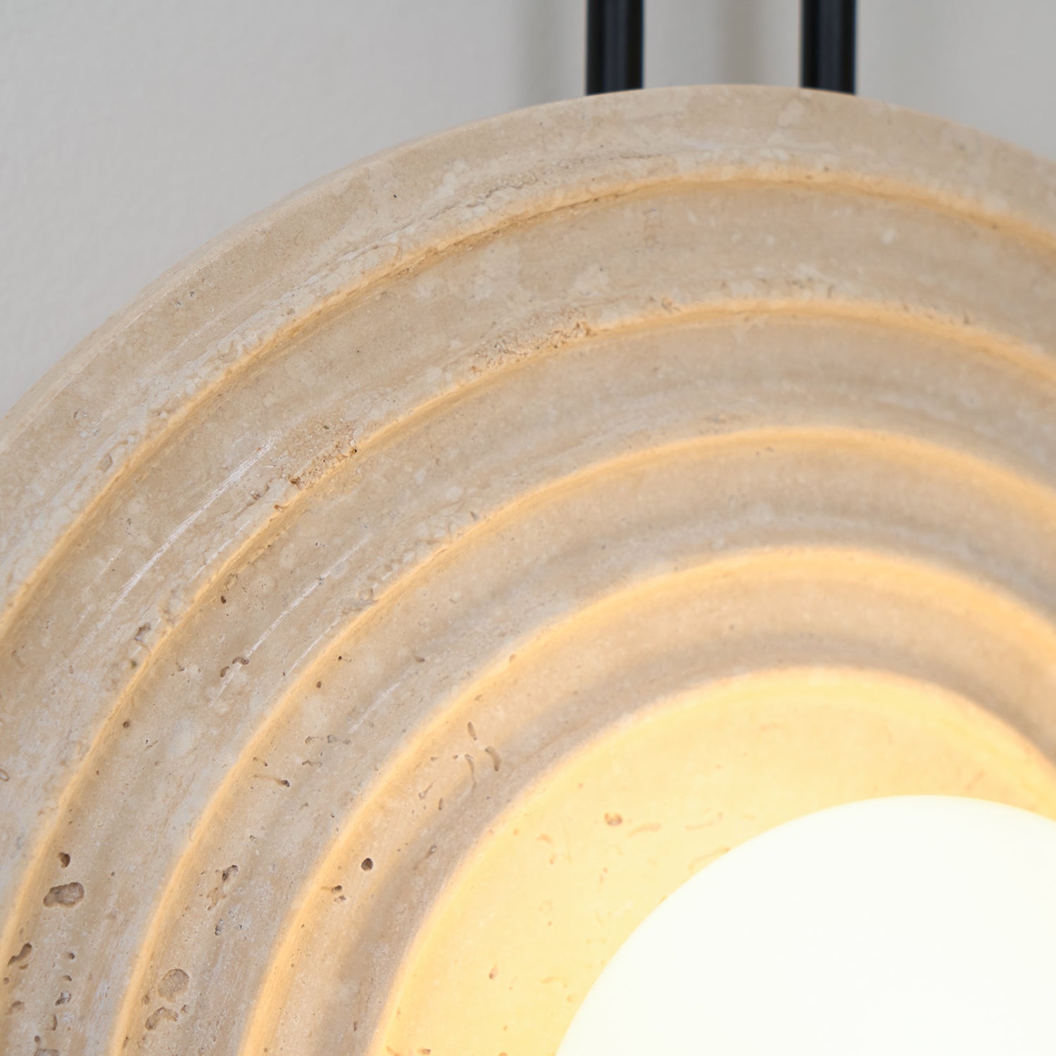 Isoror Spiral-Ring Travertine Wall Light-Neutral Decor