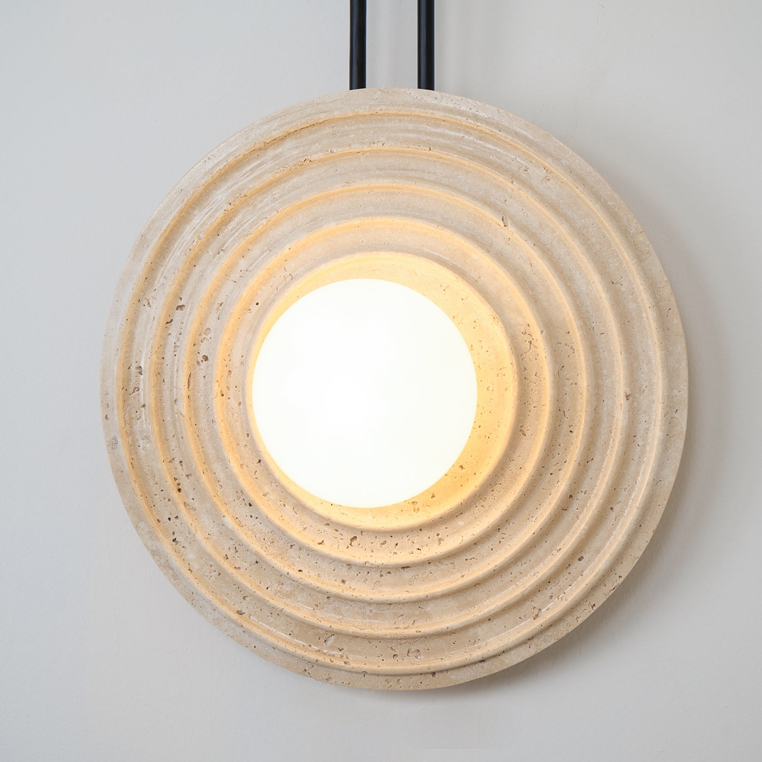 Isoror Spiral-Ring Travertine Wall Light-Neutral Decor