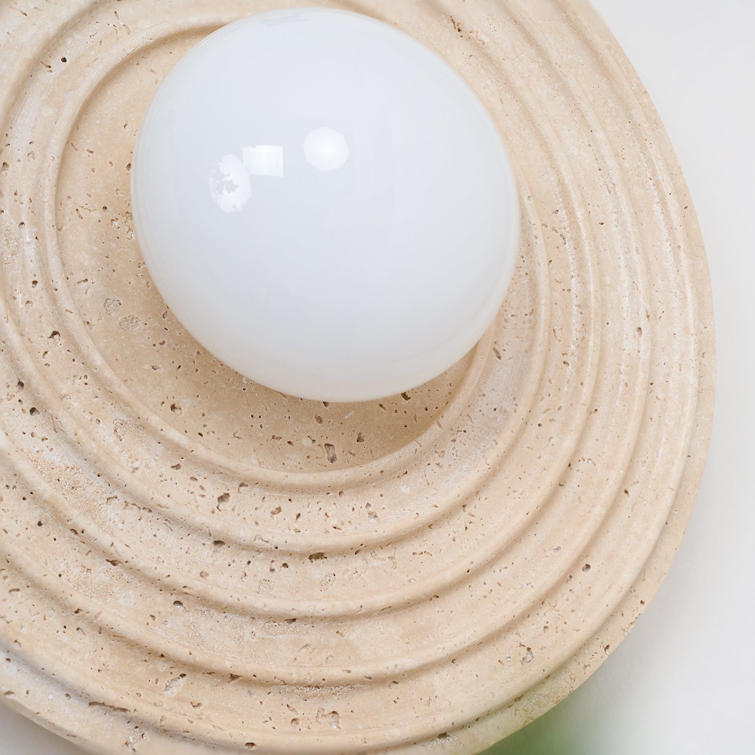 Isoror Spiral-Ring Travertine Wall Light-Neutral Decor