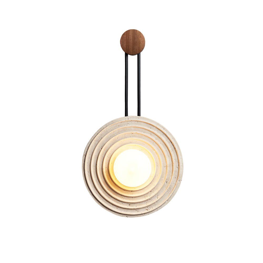 Isoror Spiral-Ring Travertine Wall Light-Neutral Decor