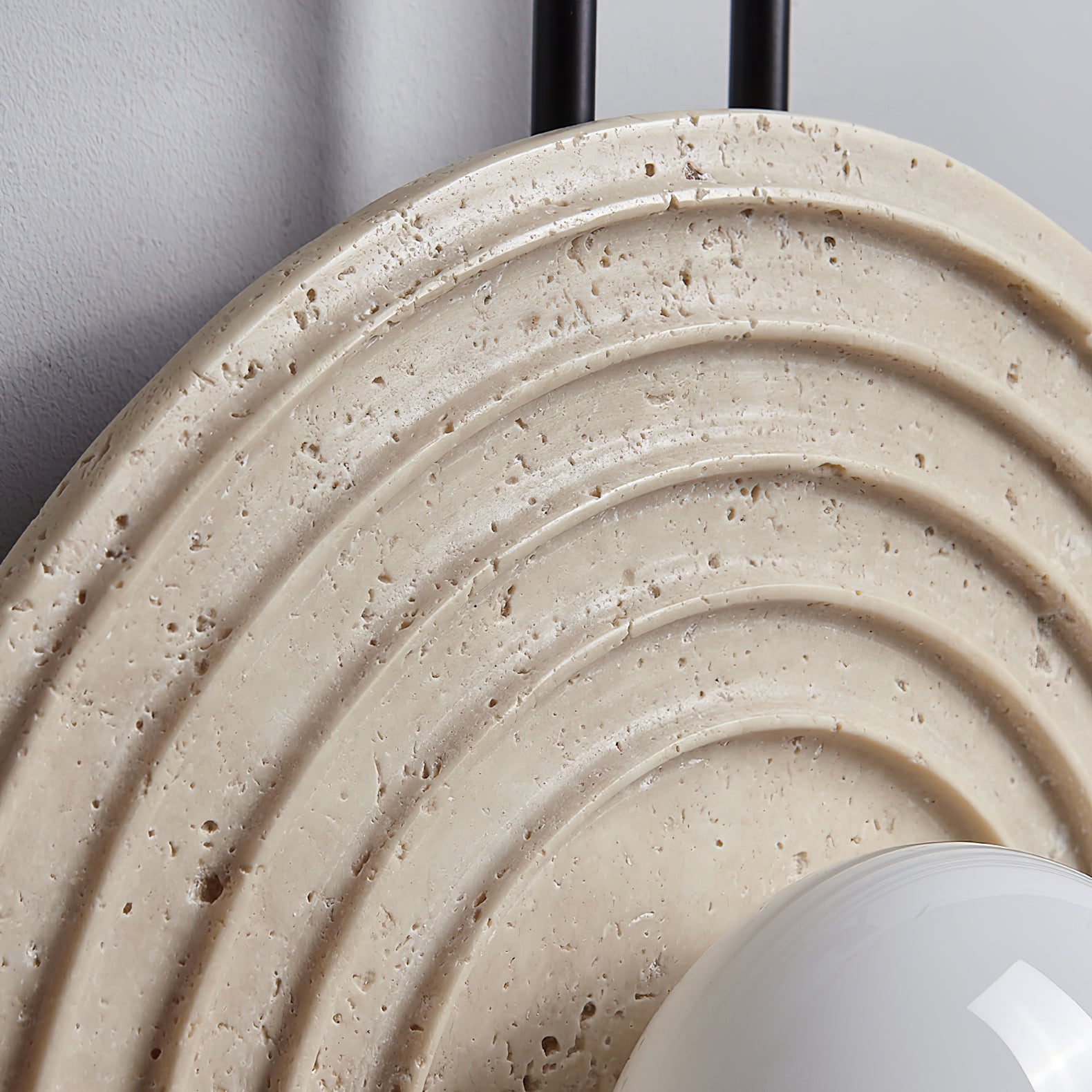 Isoror Spiral-Ring Travertine Wall Light-Neutral Decor