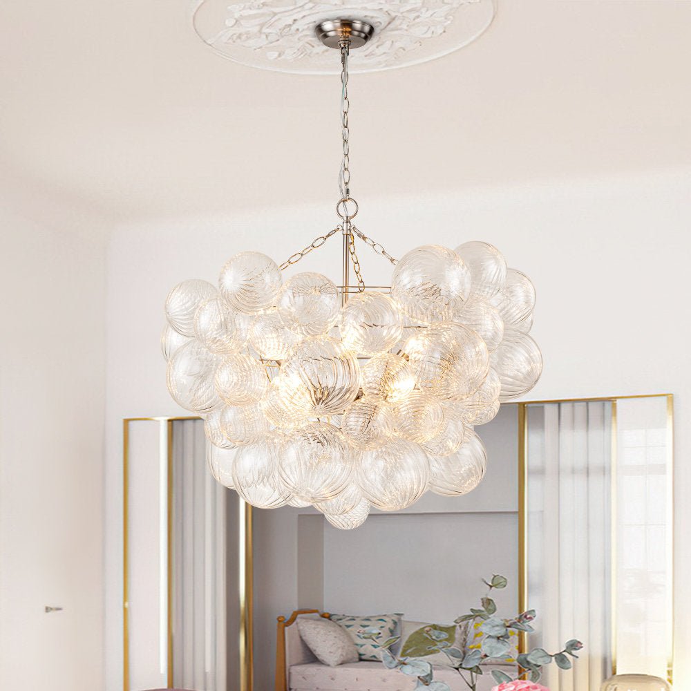 Calvian Chandelier Glass Ball Bubble Modern-Neutral Decor