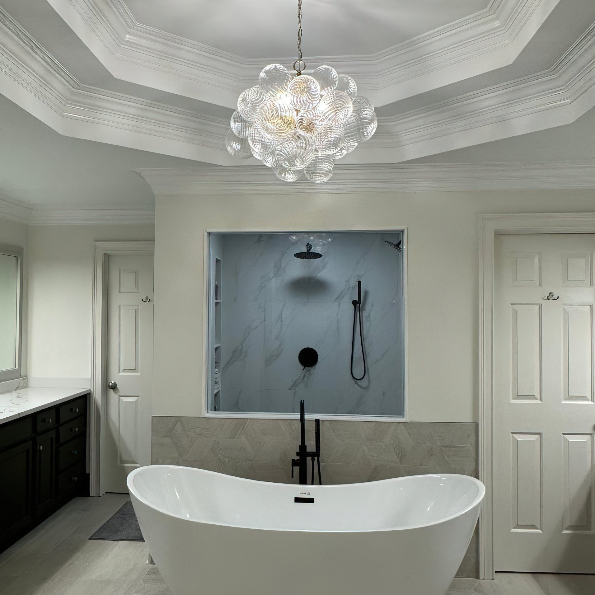 Calvian Chandelier Glass Ball Bubble Modern-Neutral Decor