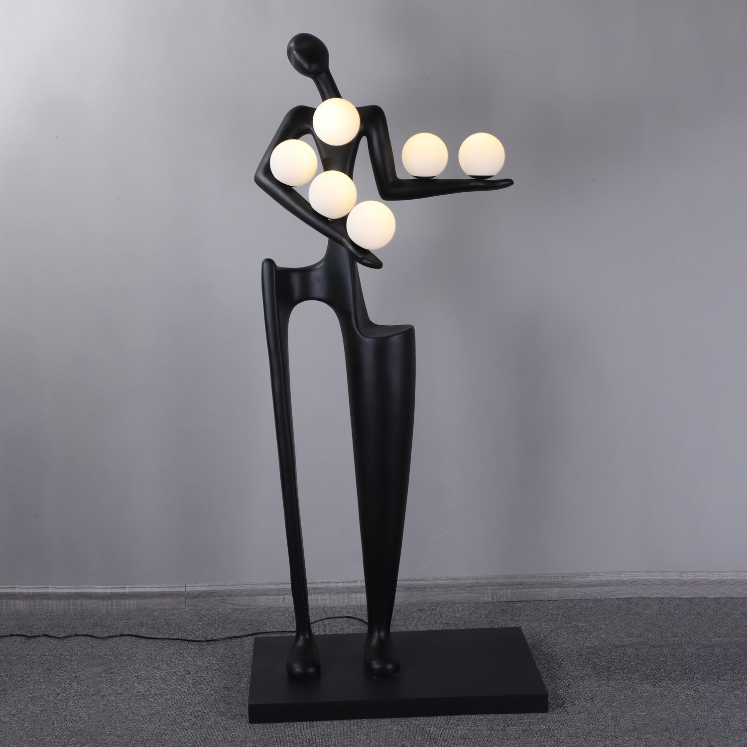 Dravyn Plastic Artistic Floor Lamp-Neutral Decor