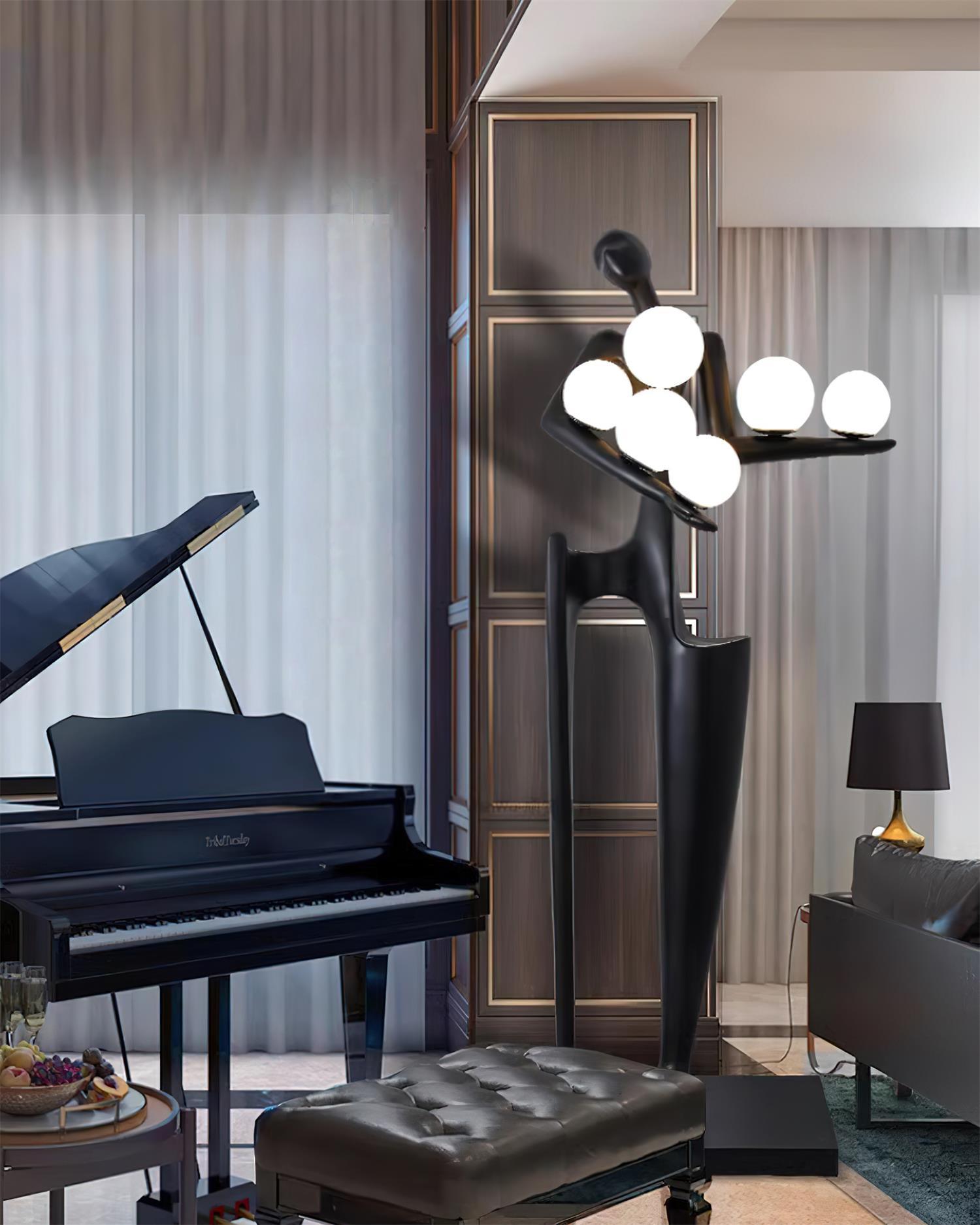 Dravyn Plastic Artistic Floor Lamp-Neutral Decor
