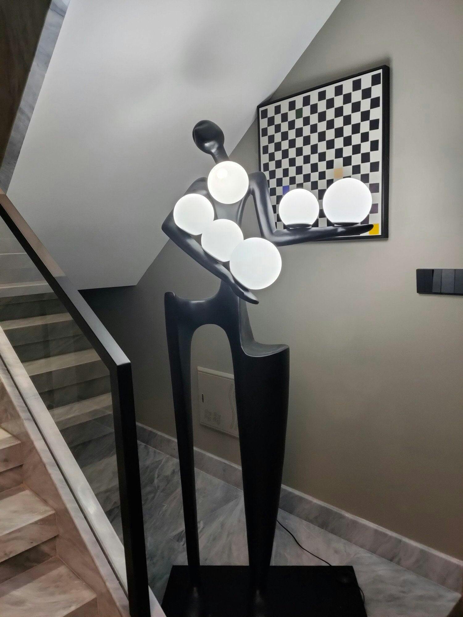 Dravyn Plastic Artistic Floor Lamp-Neutral Decor