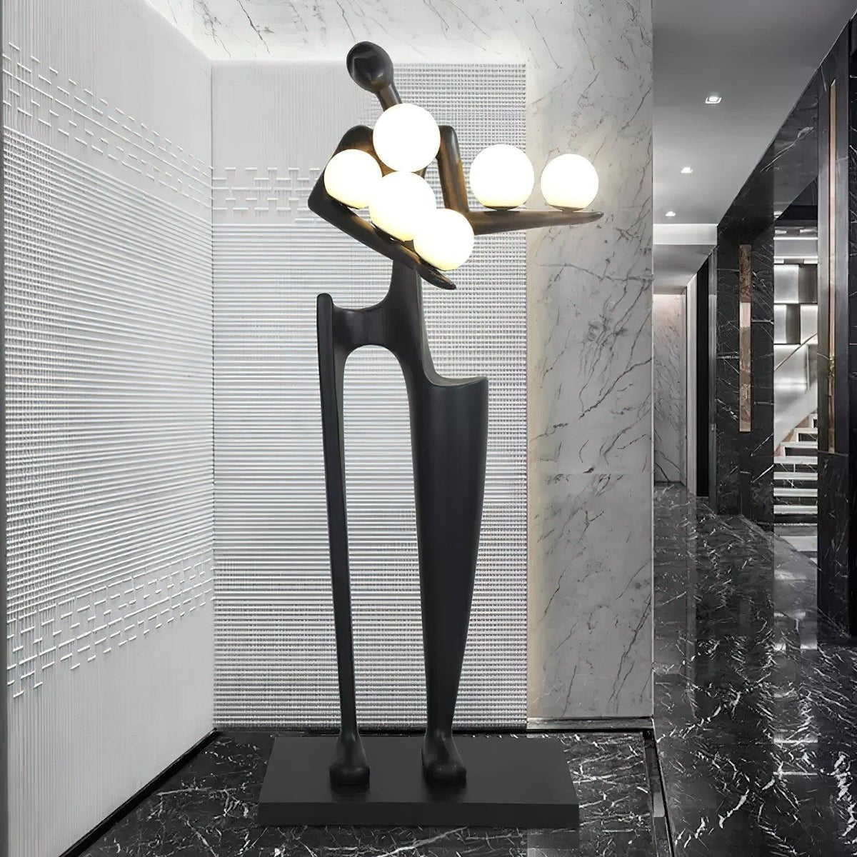 Dravyn Plastic Artistic Floor Lamp-Neutral Decor