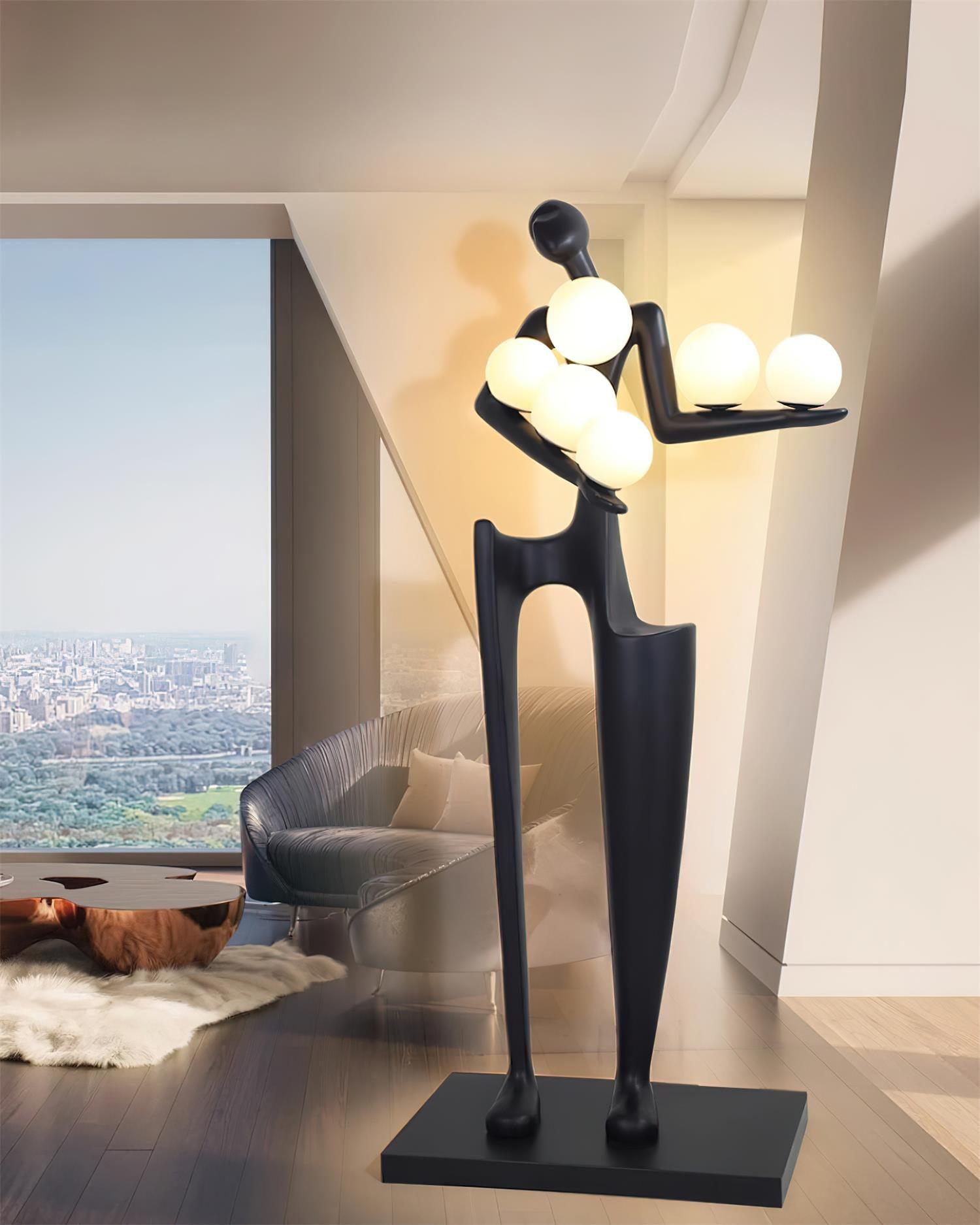 Dravyn Plastic Artistic Floor Lamp-Neutral Decor