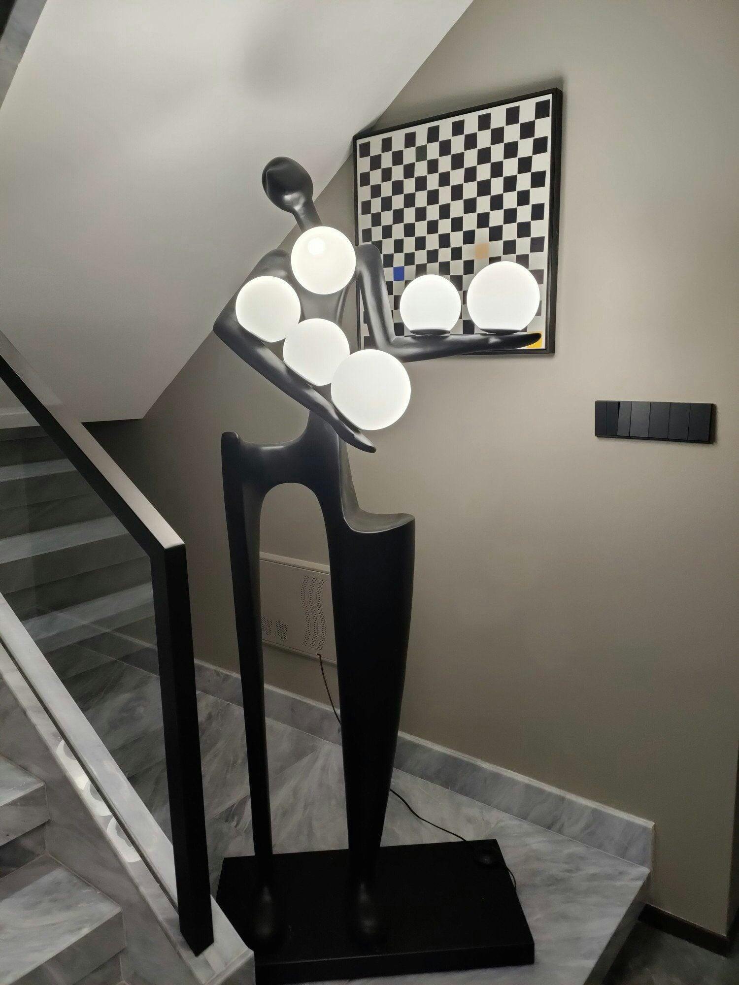 Dravyn Plastic Artistic Floor Lamp-Neutral Decor