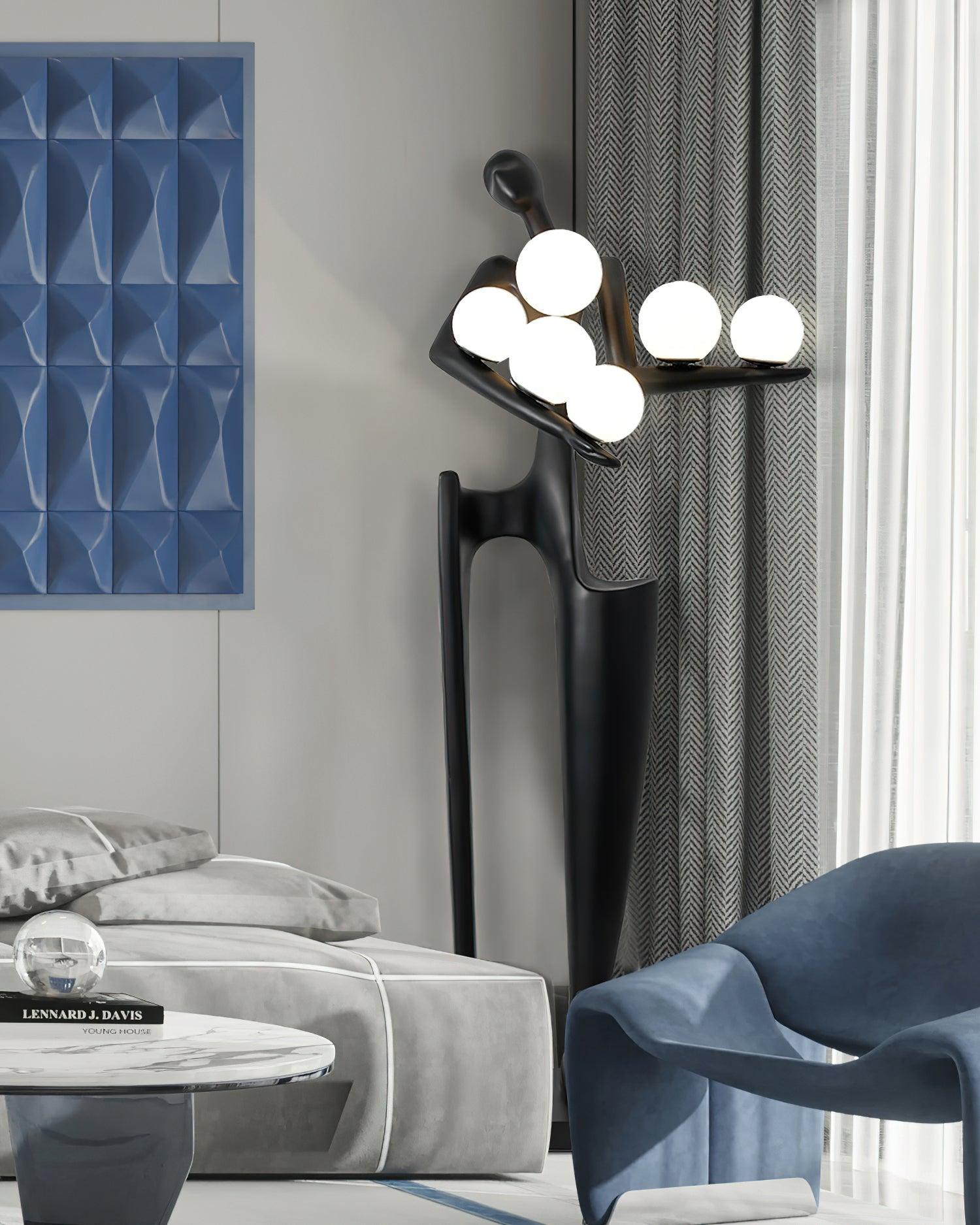 Dravyn Plastic Artistic Floor Lamp-Neutral Decor