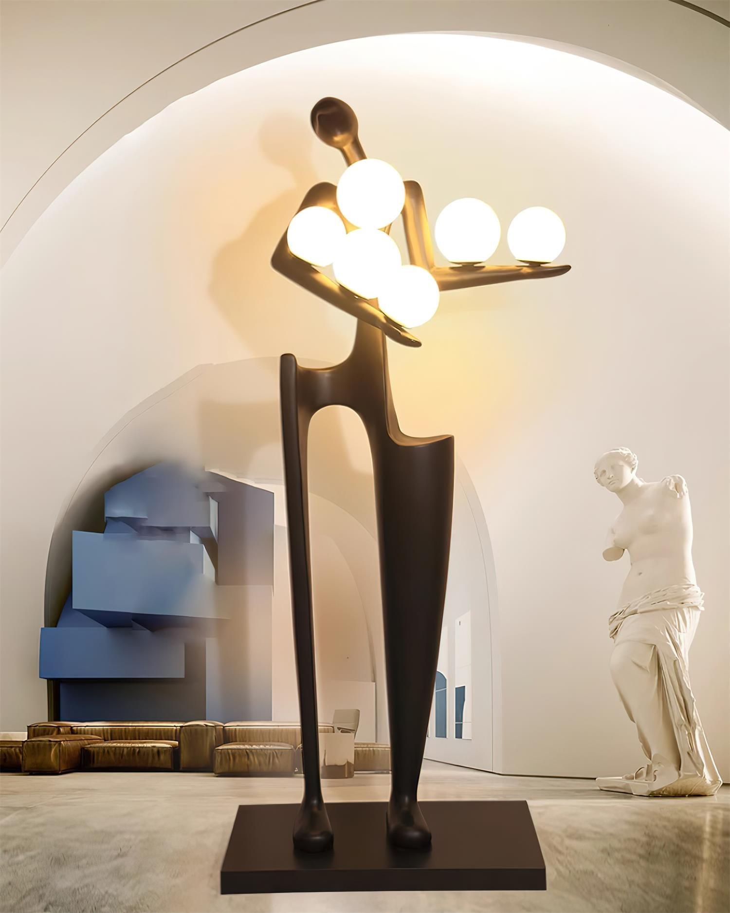 Dravyn Plastic Artistic Floor Lamp-Neutral Decor