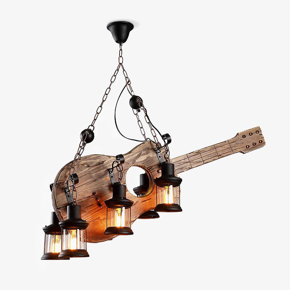 Ciro Pendant Lamp Guitar Rustic Wood Vintage-Neutral Decor