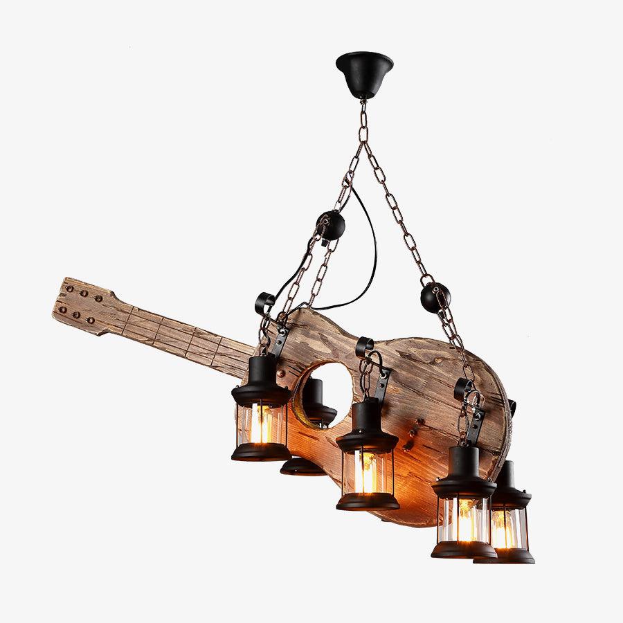 Ciro Pendant Lamp Guitar Rustic Wood Vintage-Neutral Decor