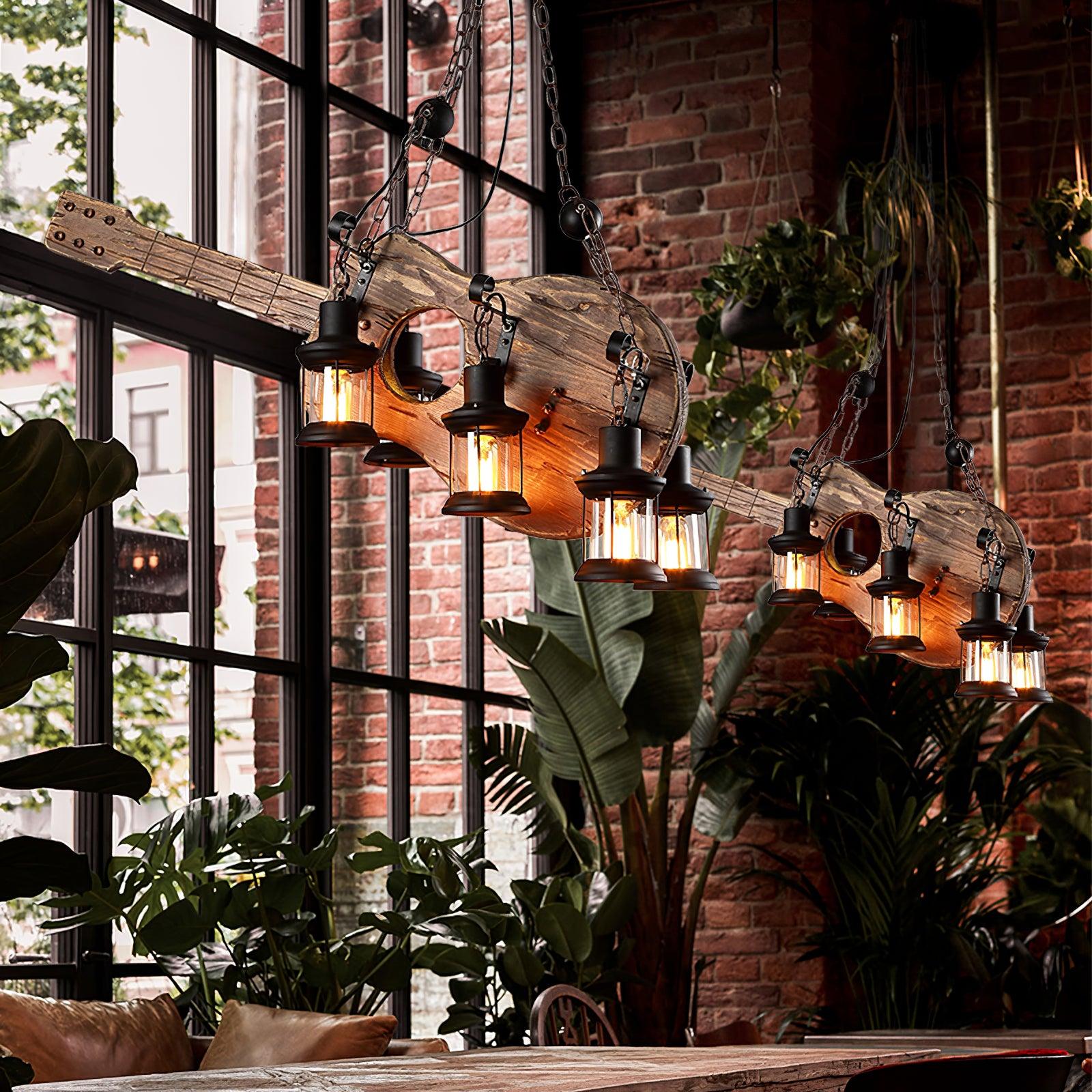 Ciro Pendant Lamp Guitar Rustic Wood Vintage-Neutral Decor