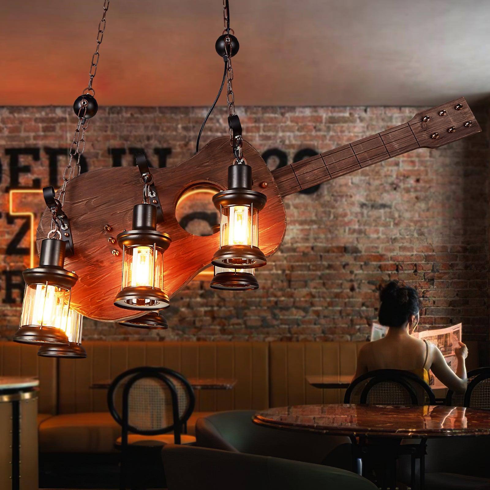 Ciro Pendant Lamp Guitar Rustic Wood Vintage-Neutral Decor