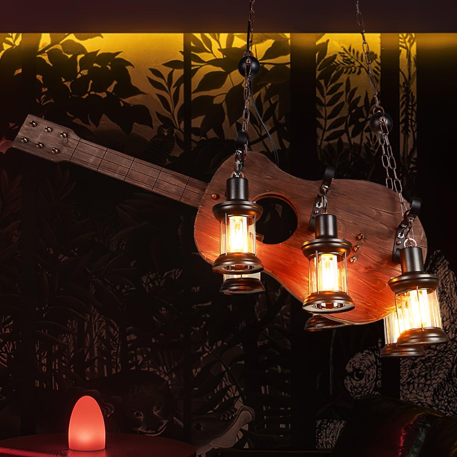 Ciro Pendant Lamp Guitar Rustic Wood Vintage-Neutral Decor