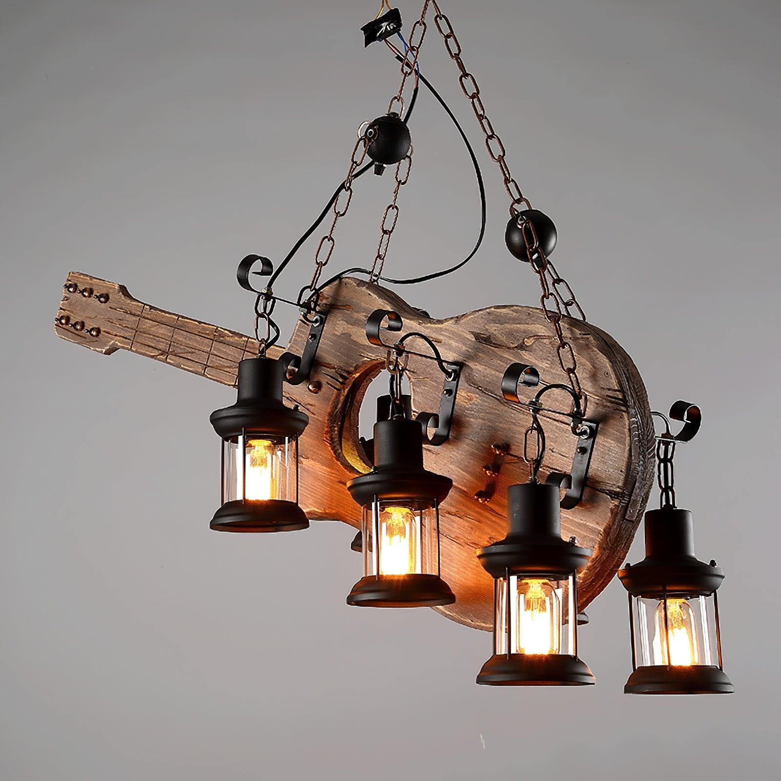 Ciro Pendant Lamp Guitar Rustic Wood Vintage-Neutral Decor