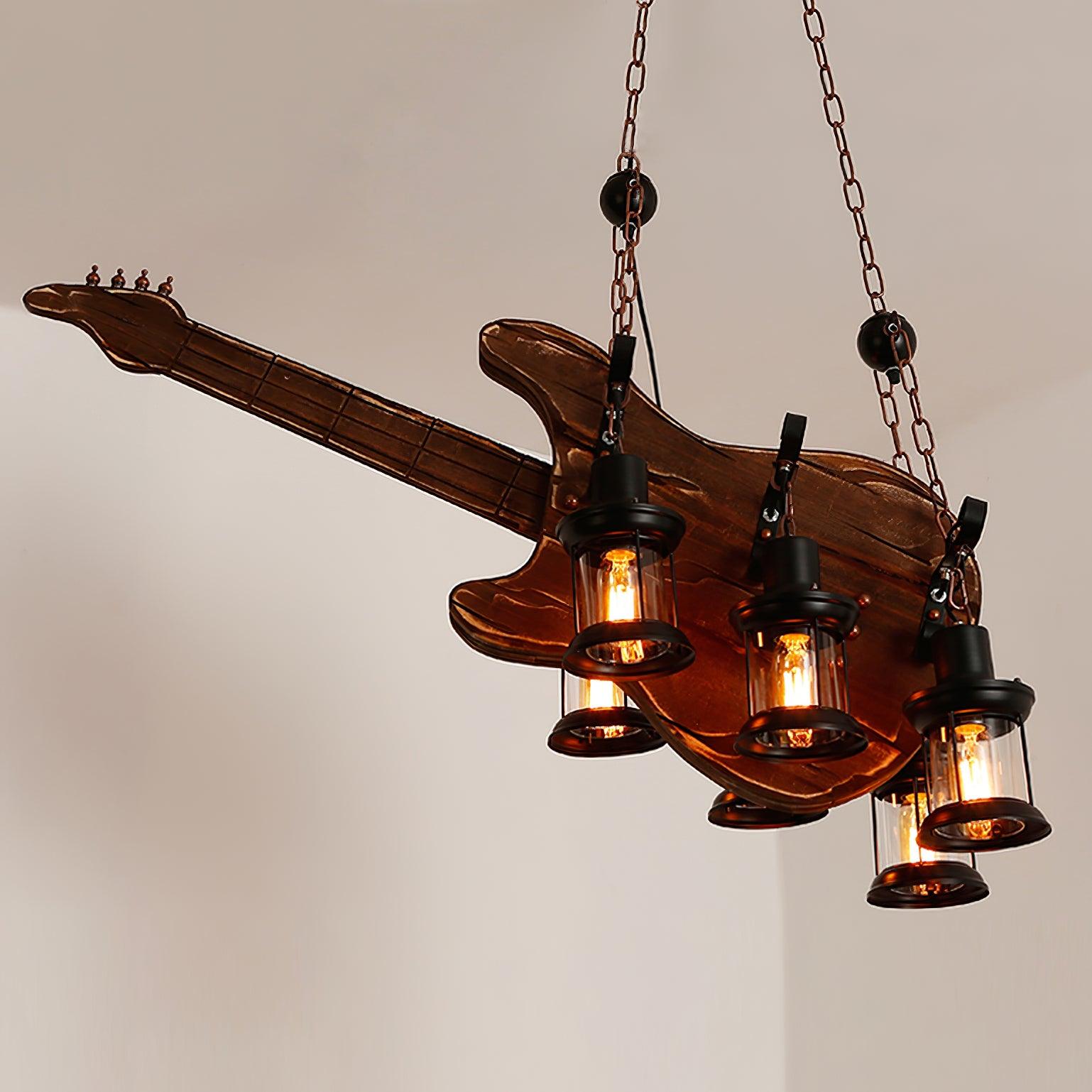 Ciro Pendant Lamp Guitar Rustic Wood Vintage-Neutral Decor