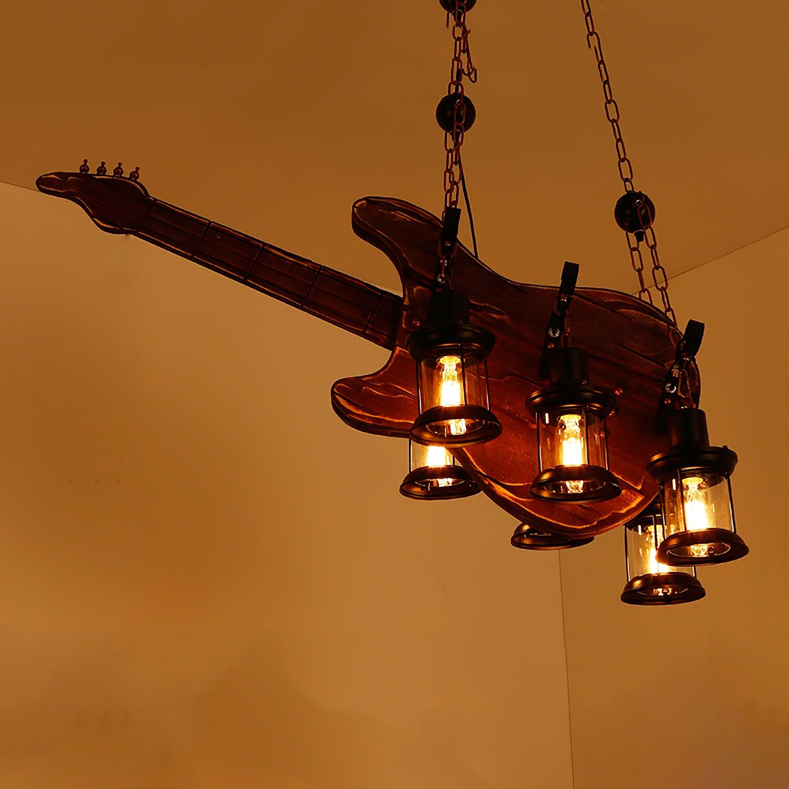 Ciro Pendant Lamp Guitar Rustic Wood Vintage-Neutral Decor