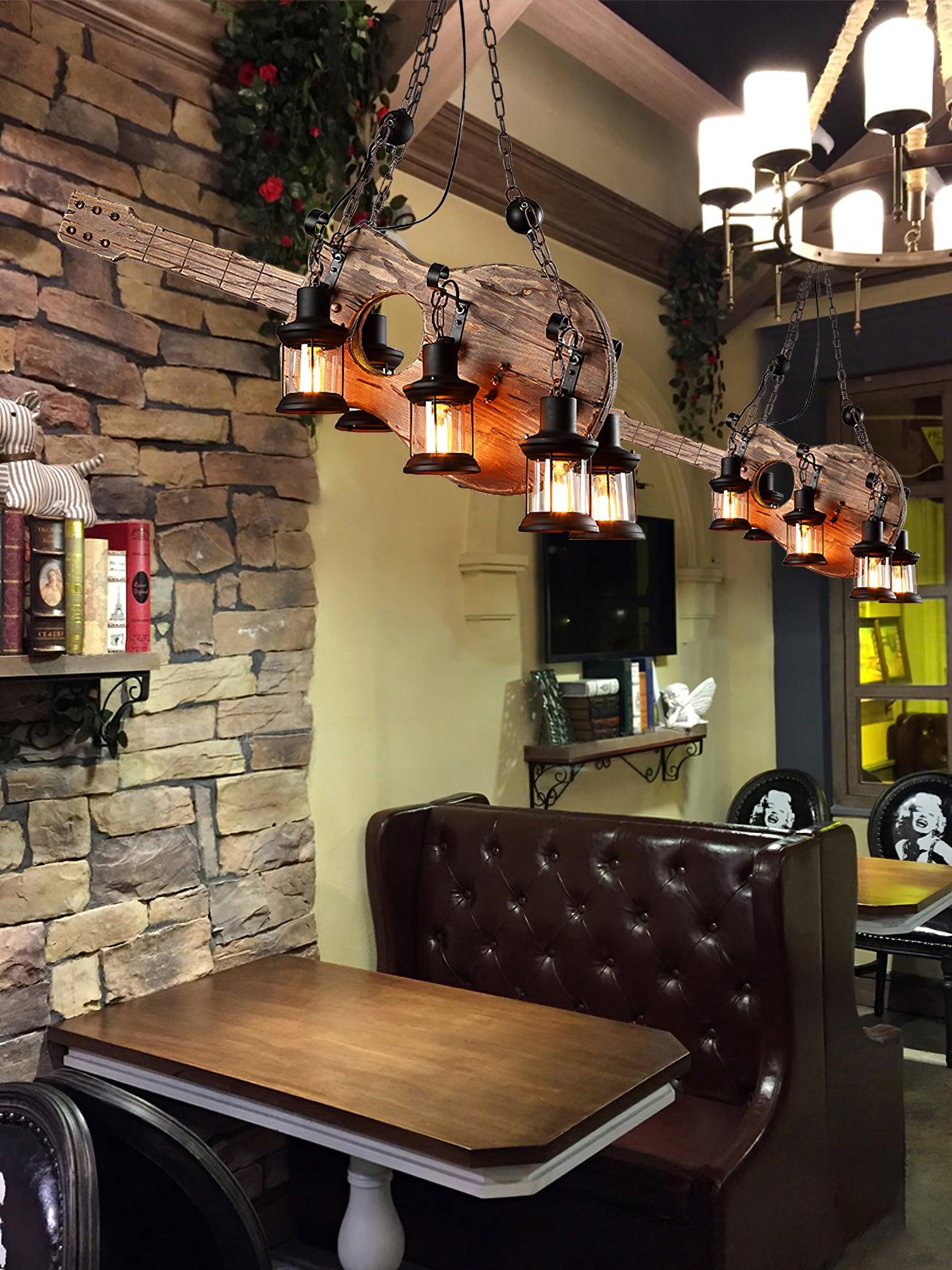 Ciro Pendant Lamp Guitar Rustic Wood Vintage-Neutral Decor