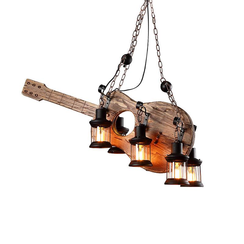 Ciro Pendant Lamp Guitar Rustic Wood Vintage-Neutral Decor