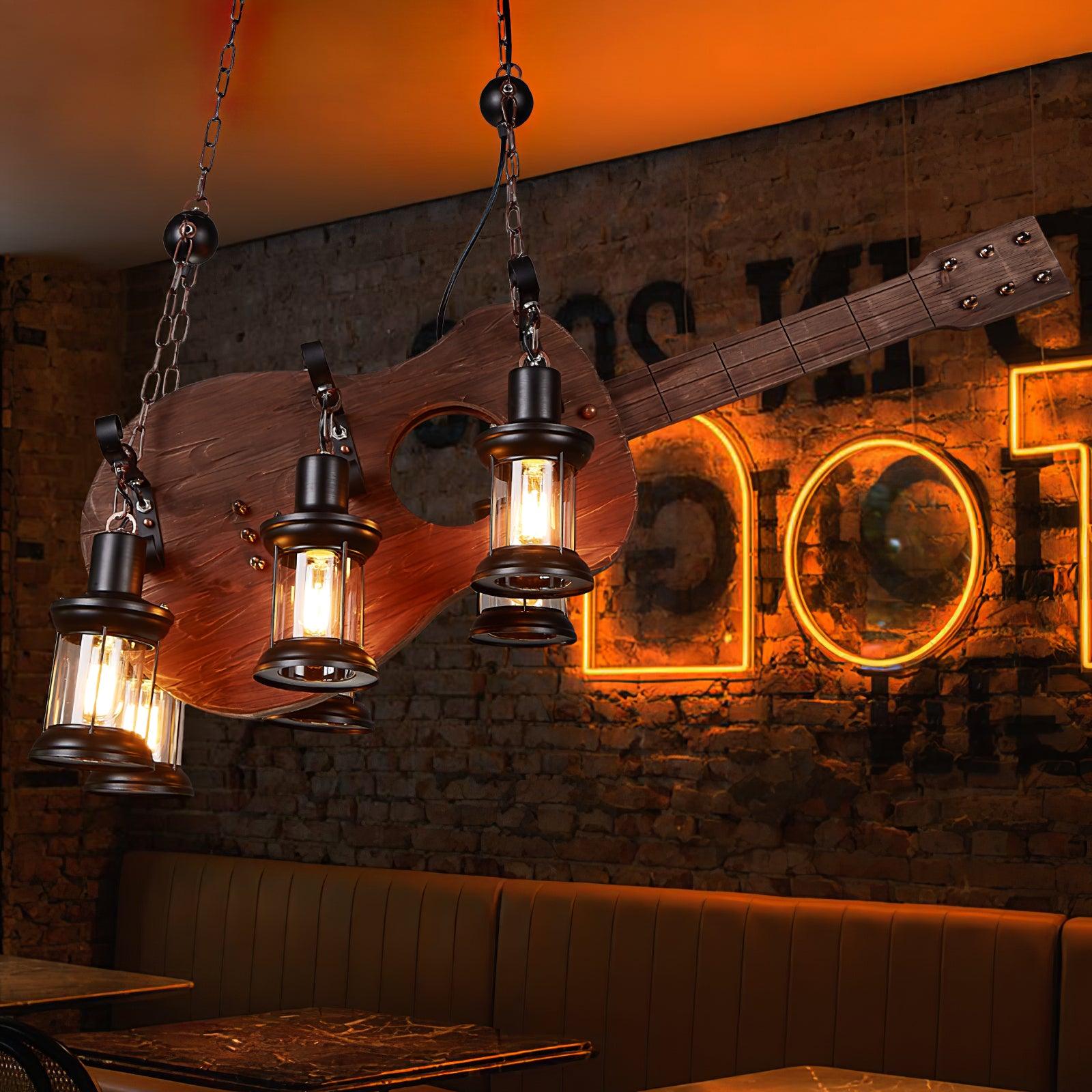 Ciro Pendant Lamp Guitar Rustic Wood Vintage-Neutral Decor
