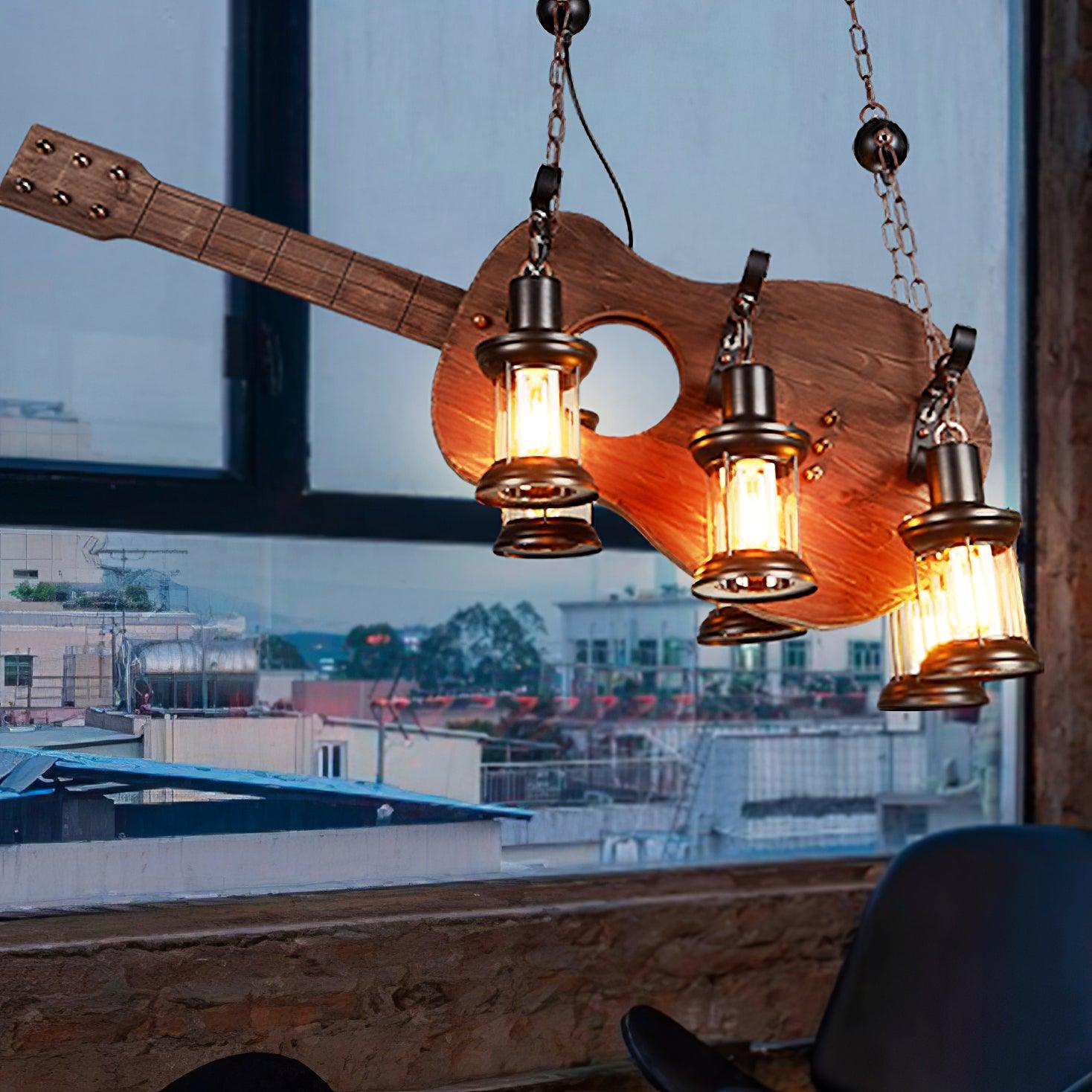 Ciro Pendant Lamp Guitar Rustic Wood Vintage-Neutral Decor