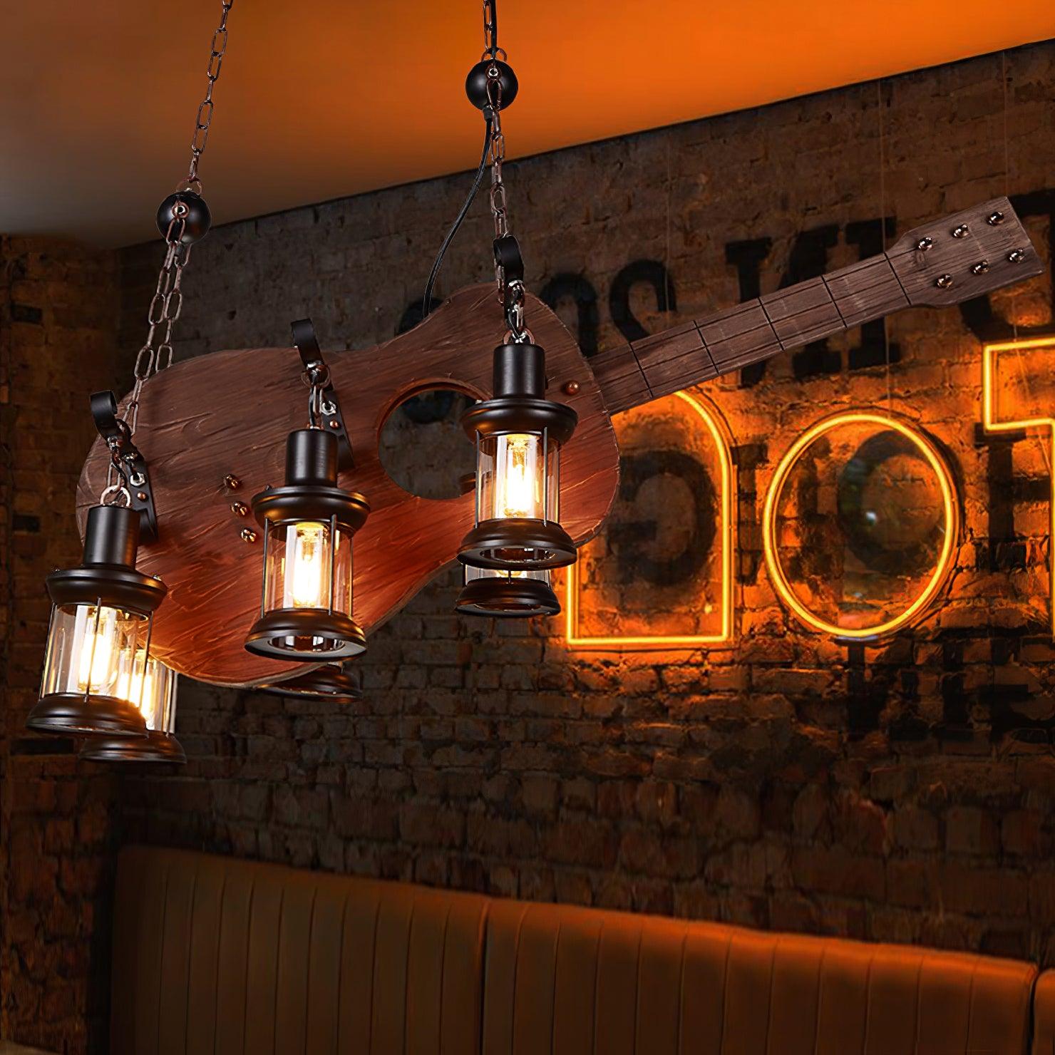Ciro Pendant Lamp Guitar Rustic Wood Vintage-Neutral Decor