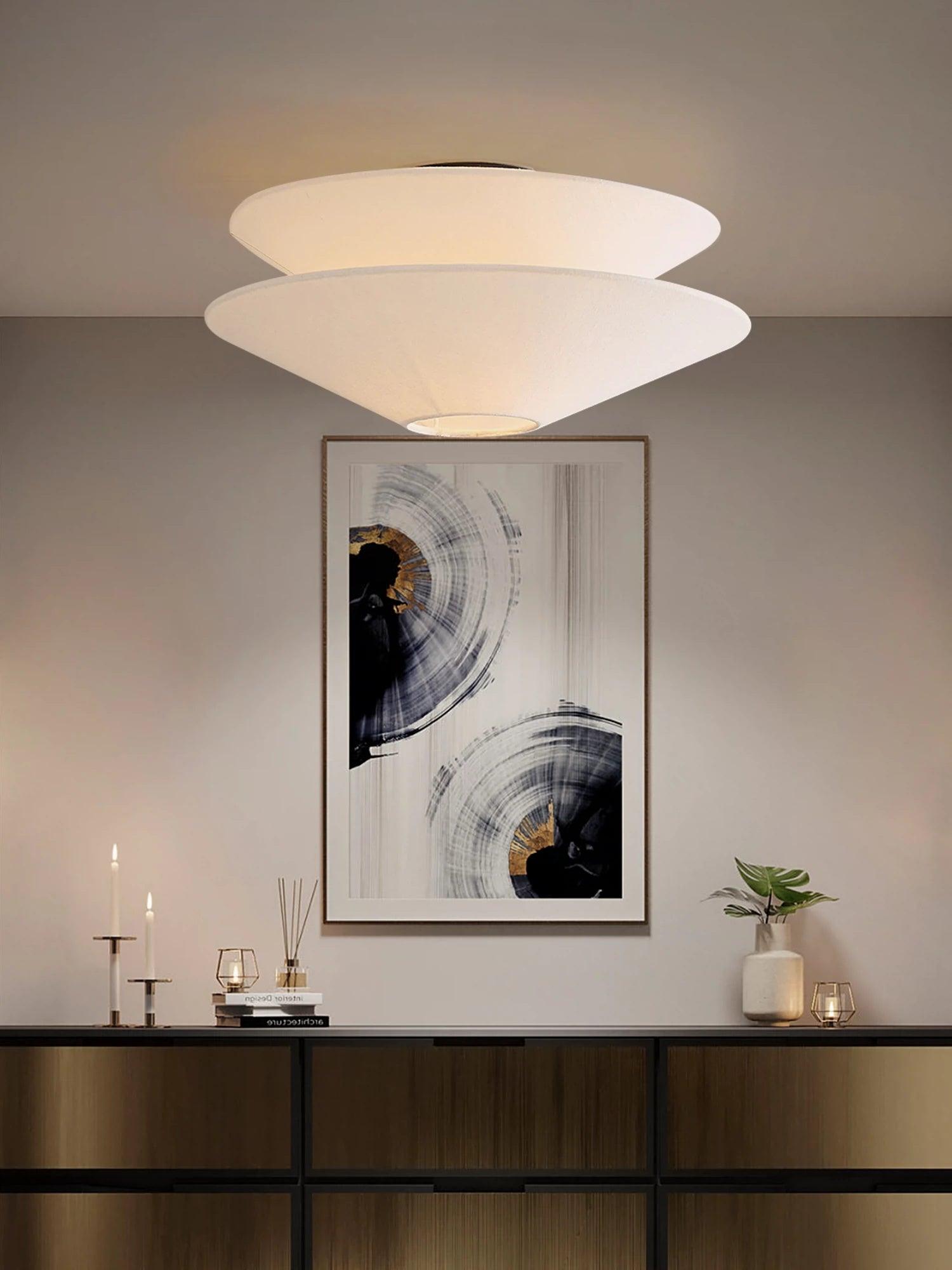 Ealo Nordic Art Fabric Flushmount Ceiling Light-Neutral Decor